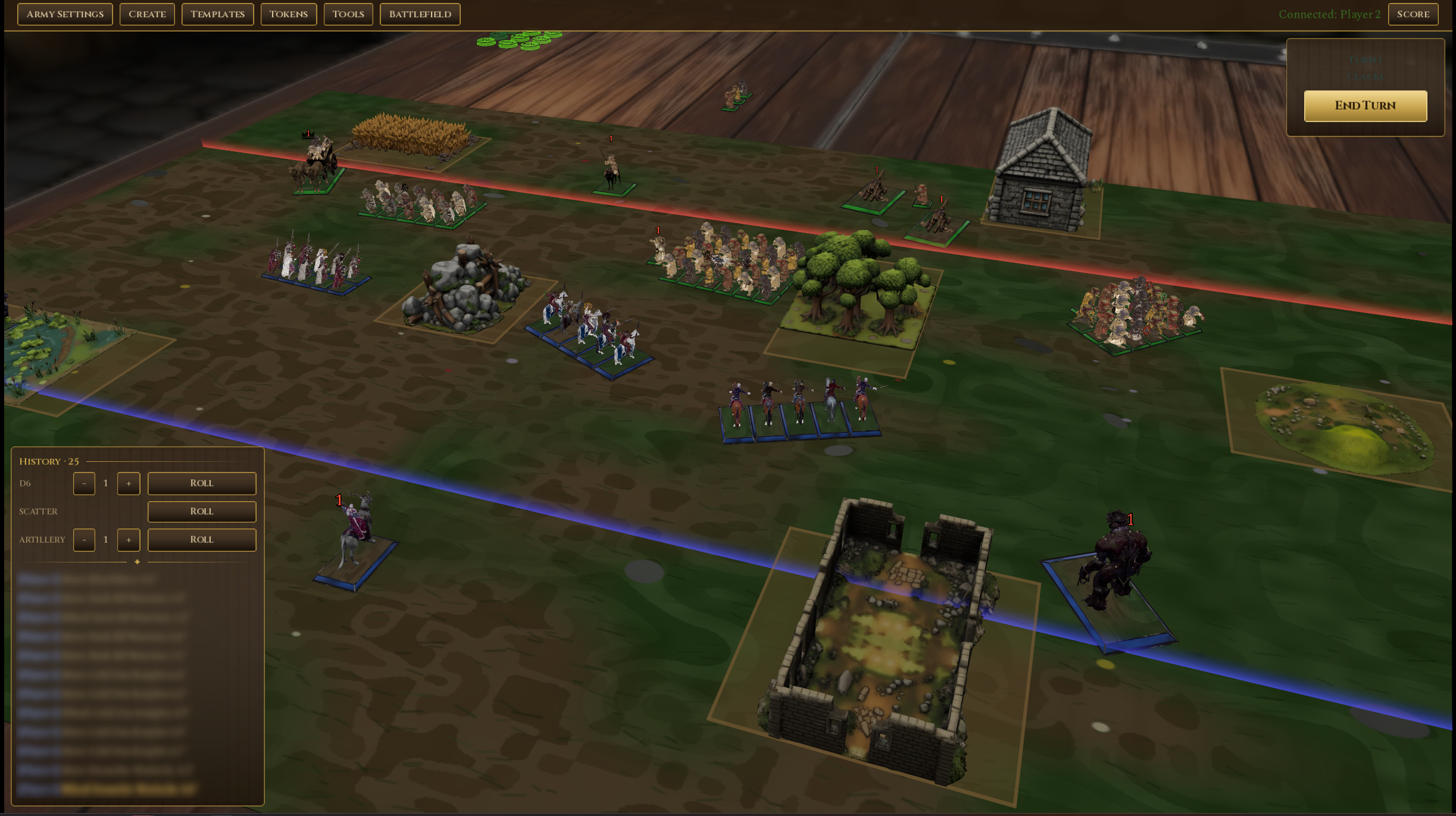 Battle Tavern gameplay — another angle of a fierce engagement on the mat.